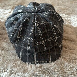 Tweed Wool Womens Newsboy Hat Plaid